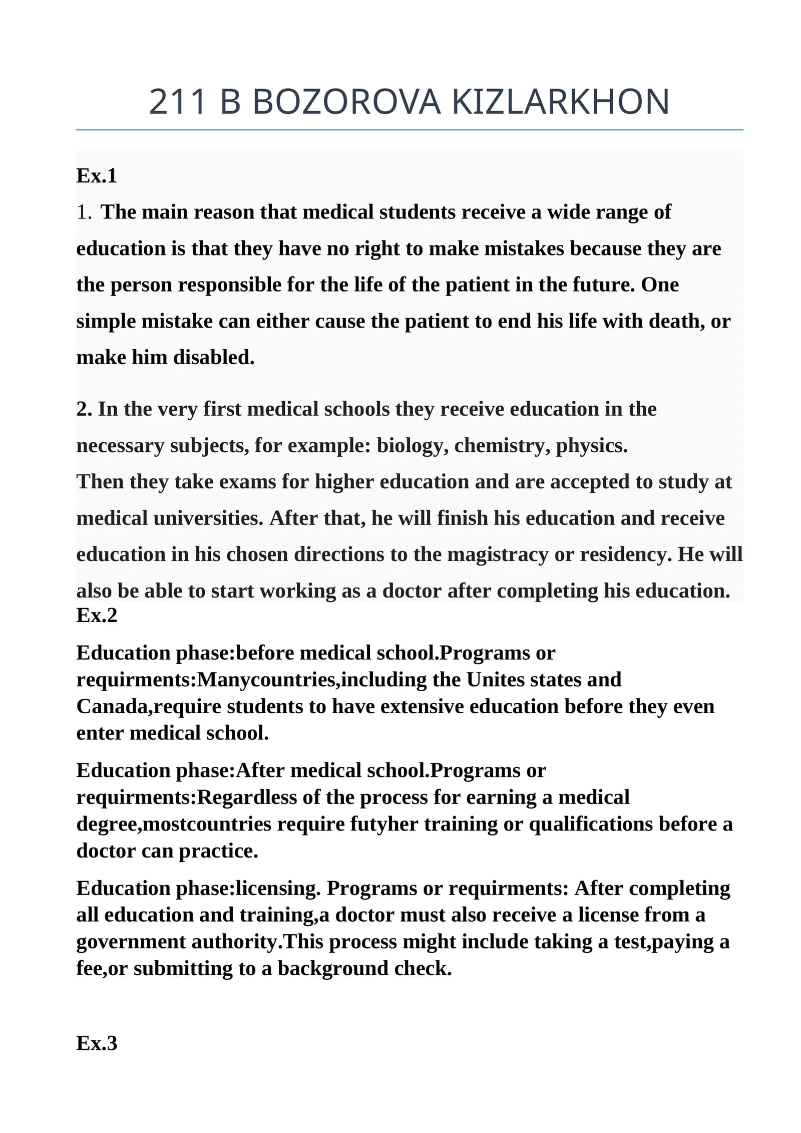 Medical students education