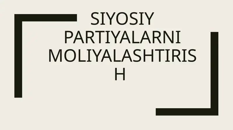Siyosiy partiyalarni moliyalashtirish