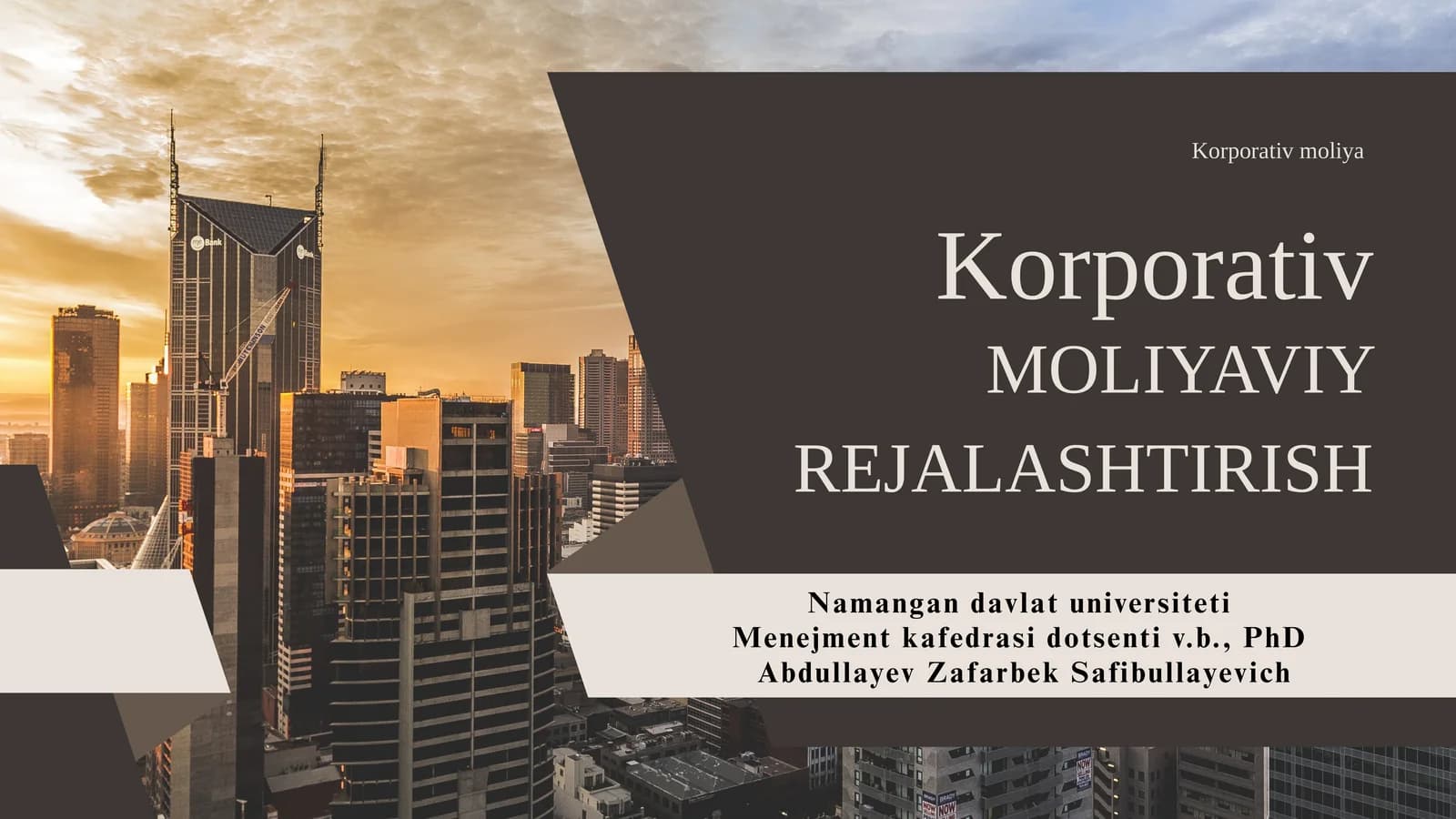 Korporativ moliya