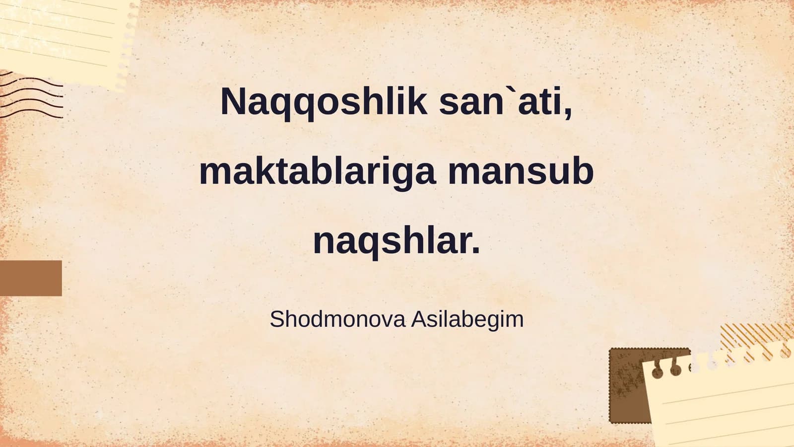 Naqqoshlik san`ati, maktablariga mansub naqshlar