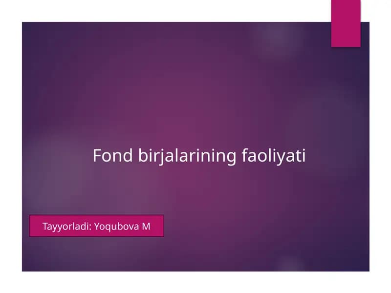 Fondbozoriningasosiytushunchalari