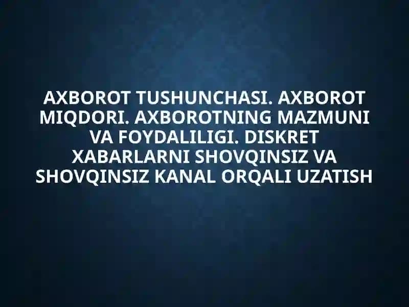 Axborottushunchasi