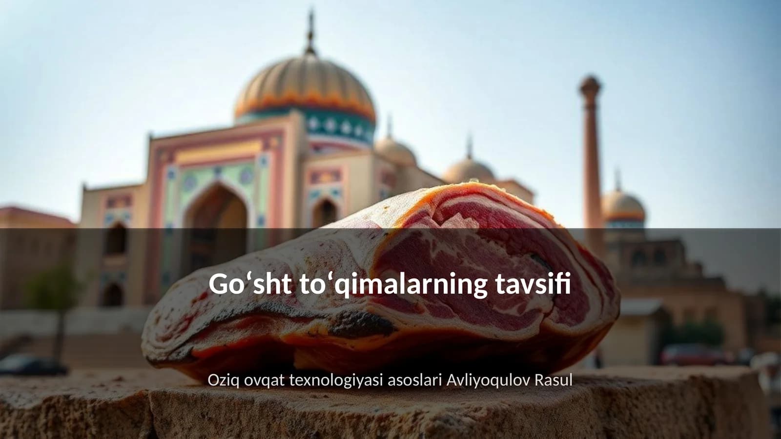 Oziq ovqat texnologiyasi asoslari Avliyoqulov Rasul