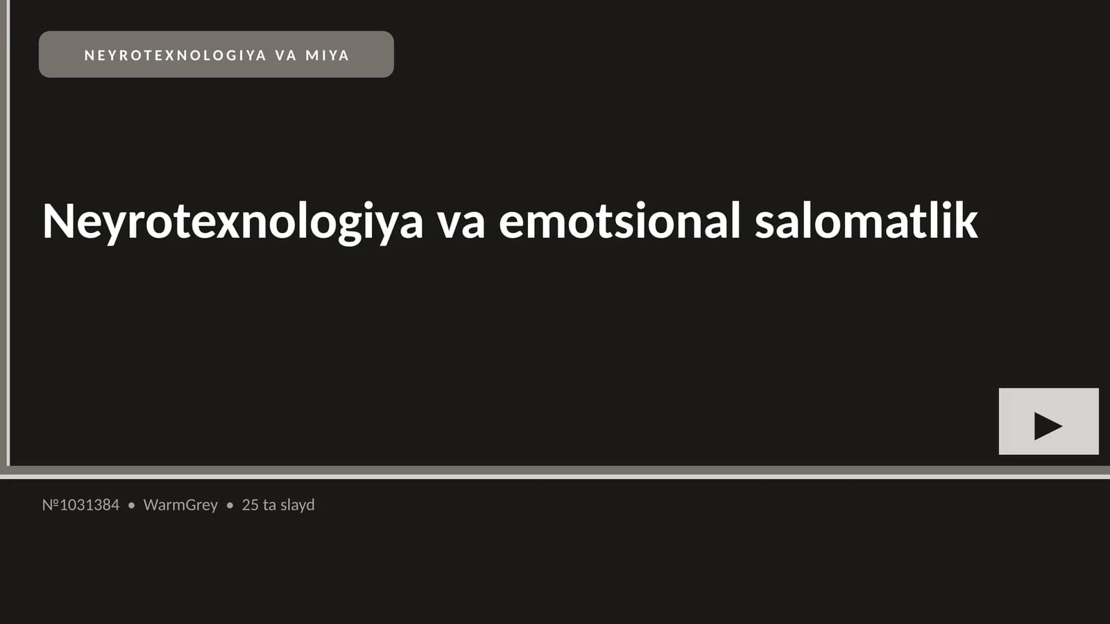NEYROTEXNOLOGIYA VA MIYA