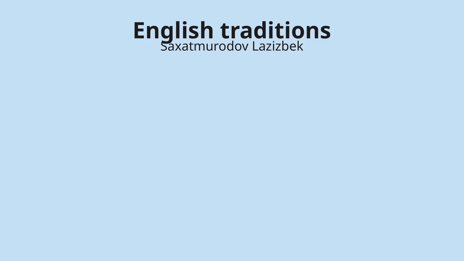 English traditions