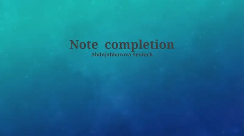 Note Completion