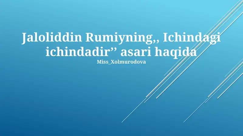 Devoni Shams-i Tabriziy va Masnaviy