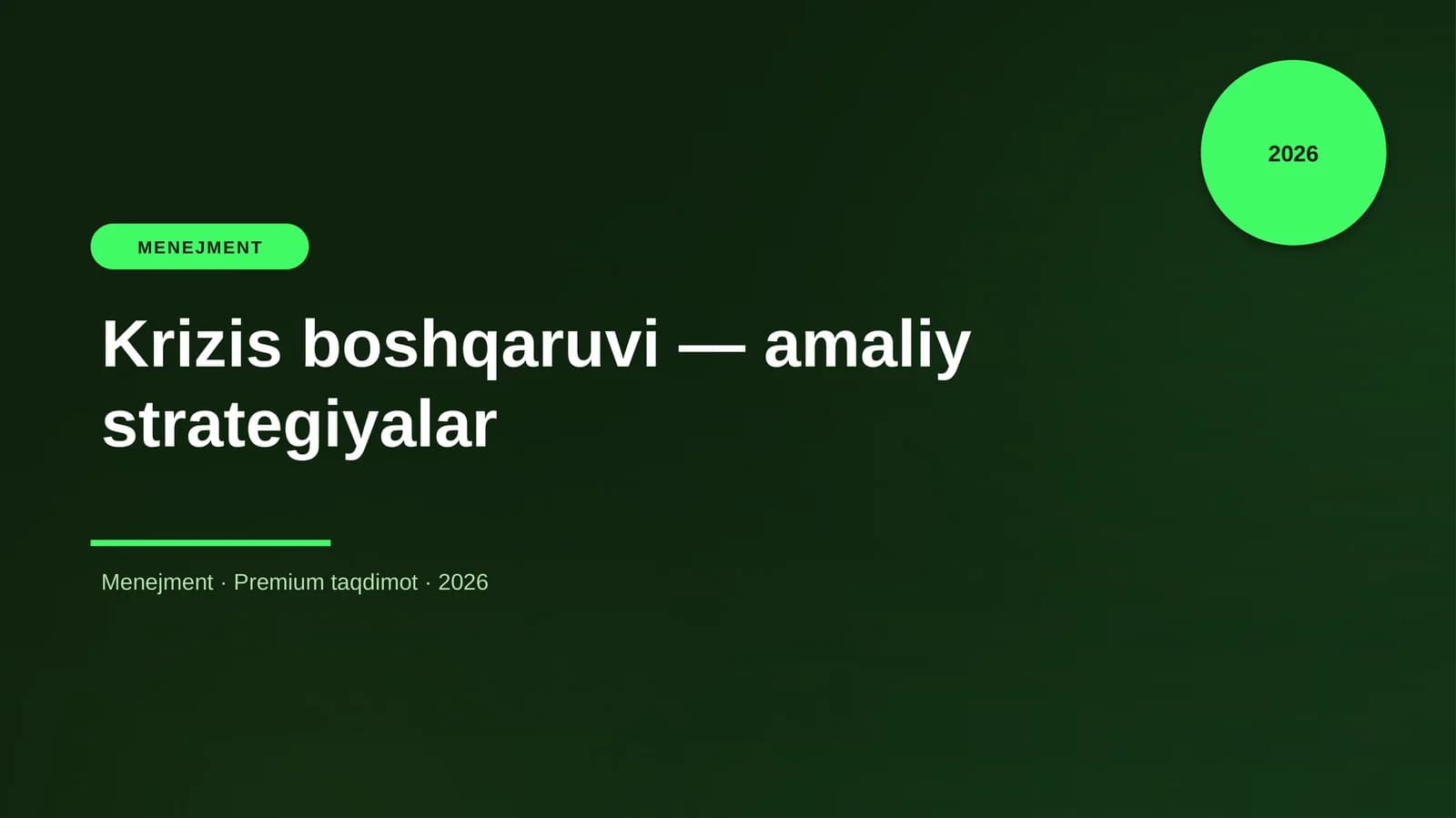 Krizis boshqaruvi — amaliy strategiyalar