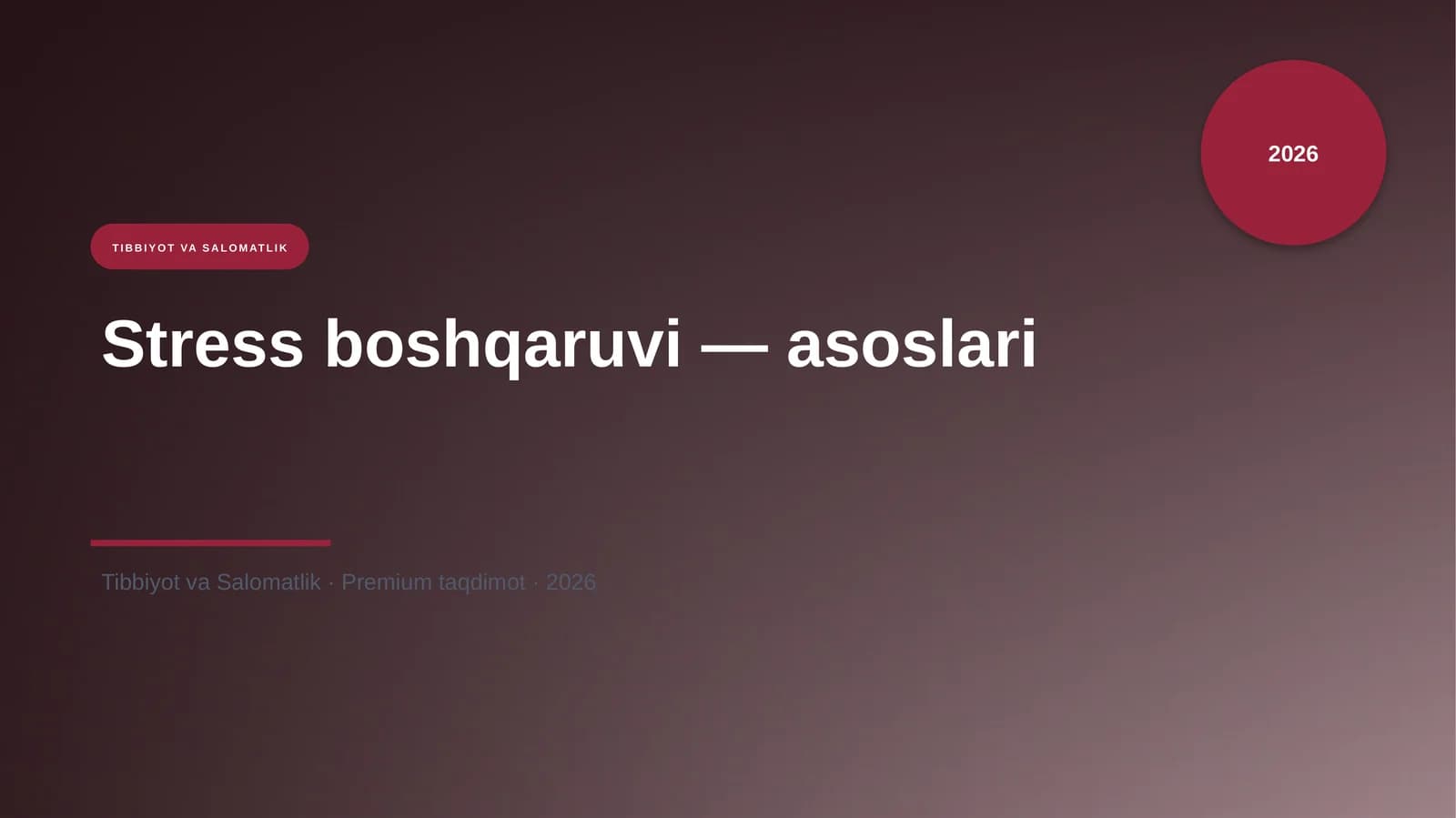 Stress boshqaruvi — asoslari