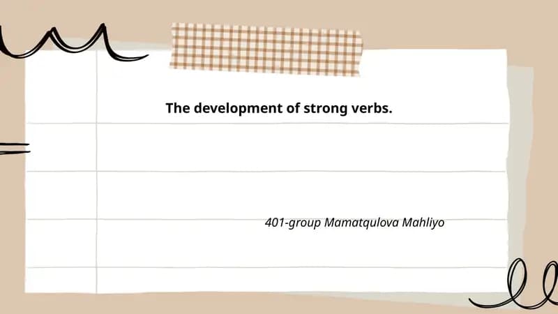 The development of strong verbs