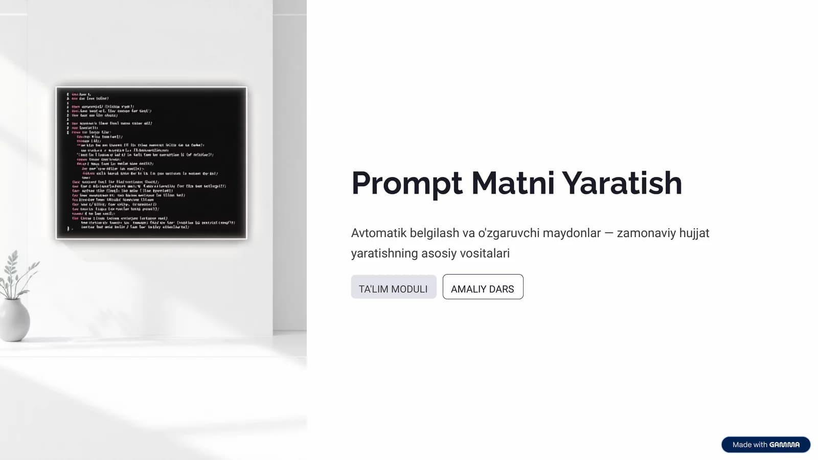 Prompt Matni Yaratish