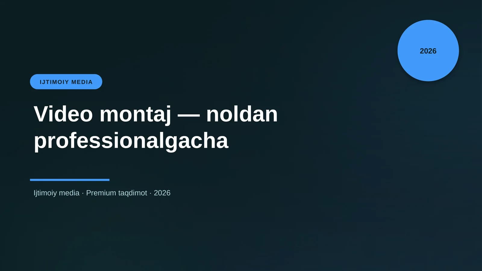 Video montaj — noldan professionalgacha