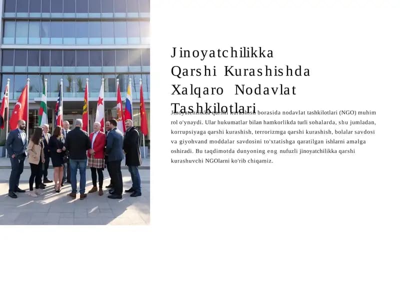 Jinoyatchilikka Qarshi  Kurashishda Xalqaro  Nodavlat Tashkilotlari