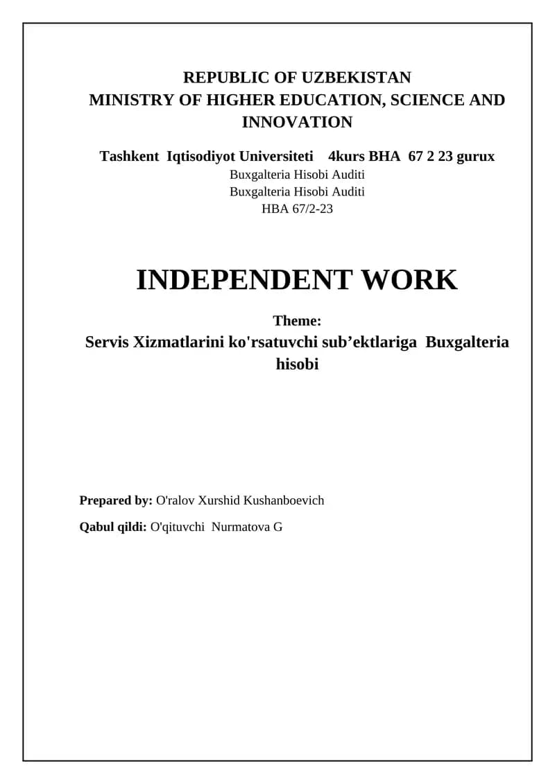 Buxgalteria Hisobi Auditi