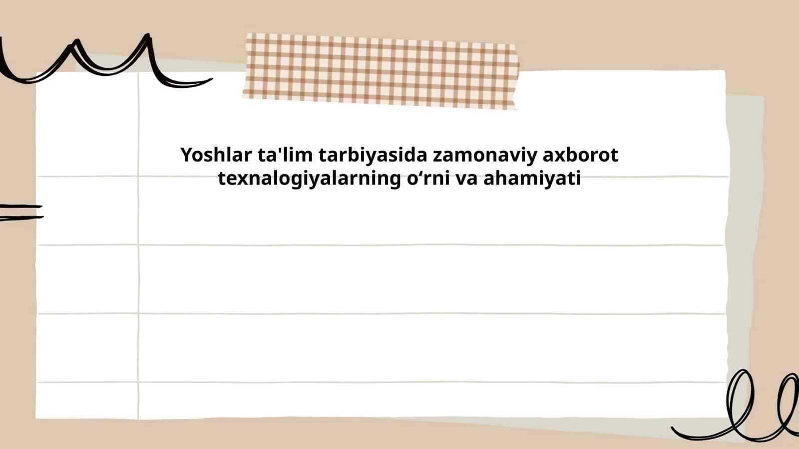 Yoshlar ta'limida zamonaviy axborot texnologiyalarining roli