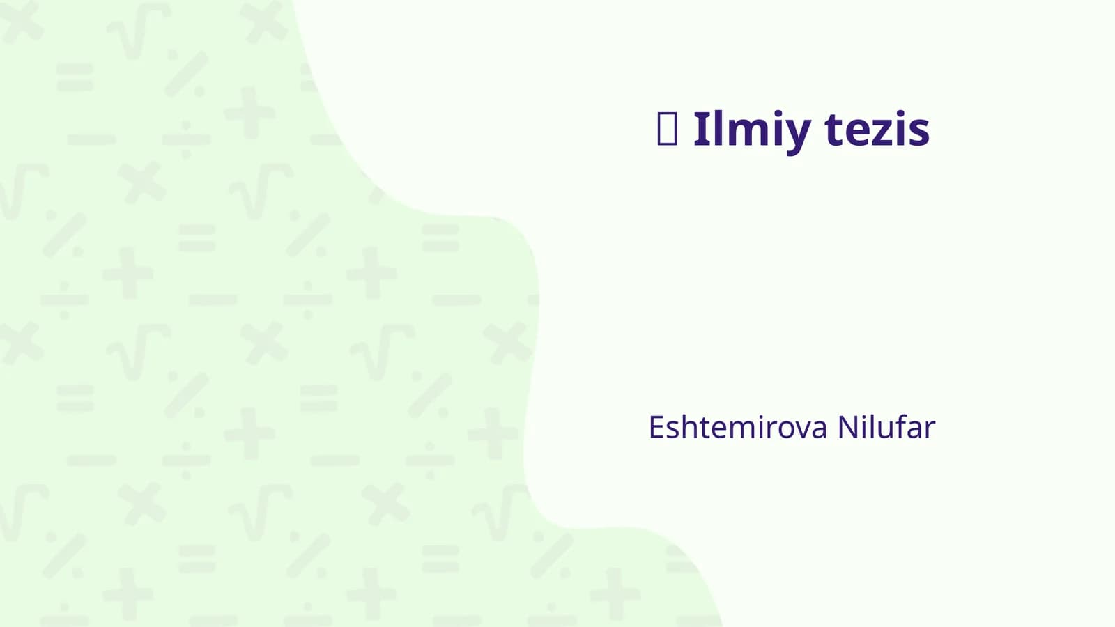 Ilmiy tezis: O'yinchoq va psixika