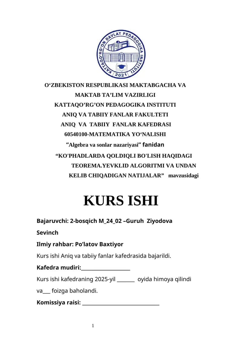 kurs ishi