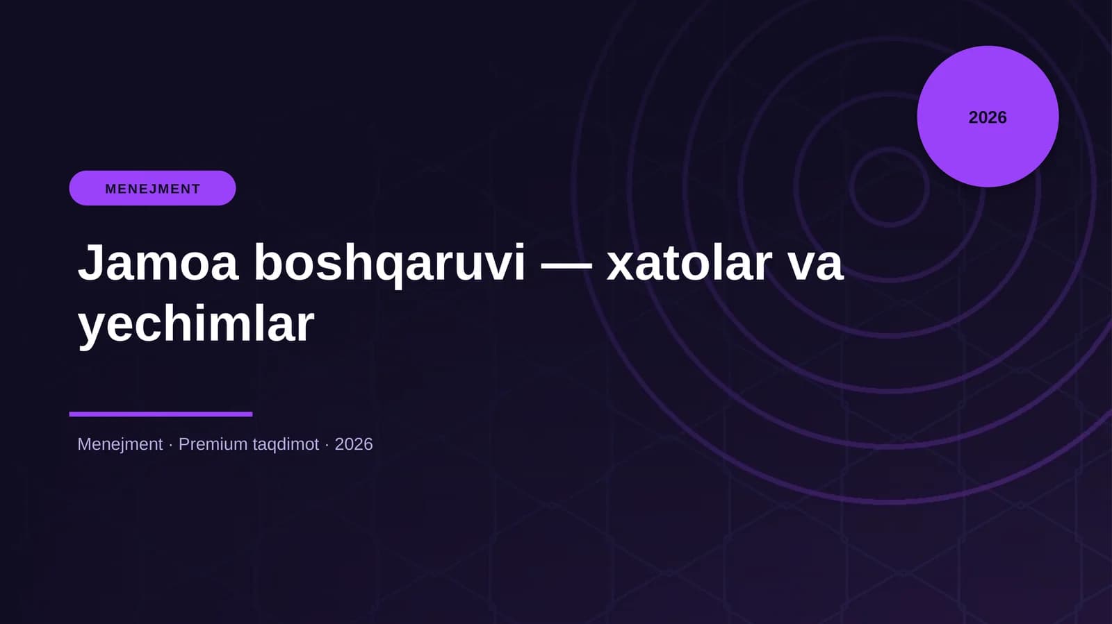 Jamoa boshqaruvi — xatolar va yechimlar