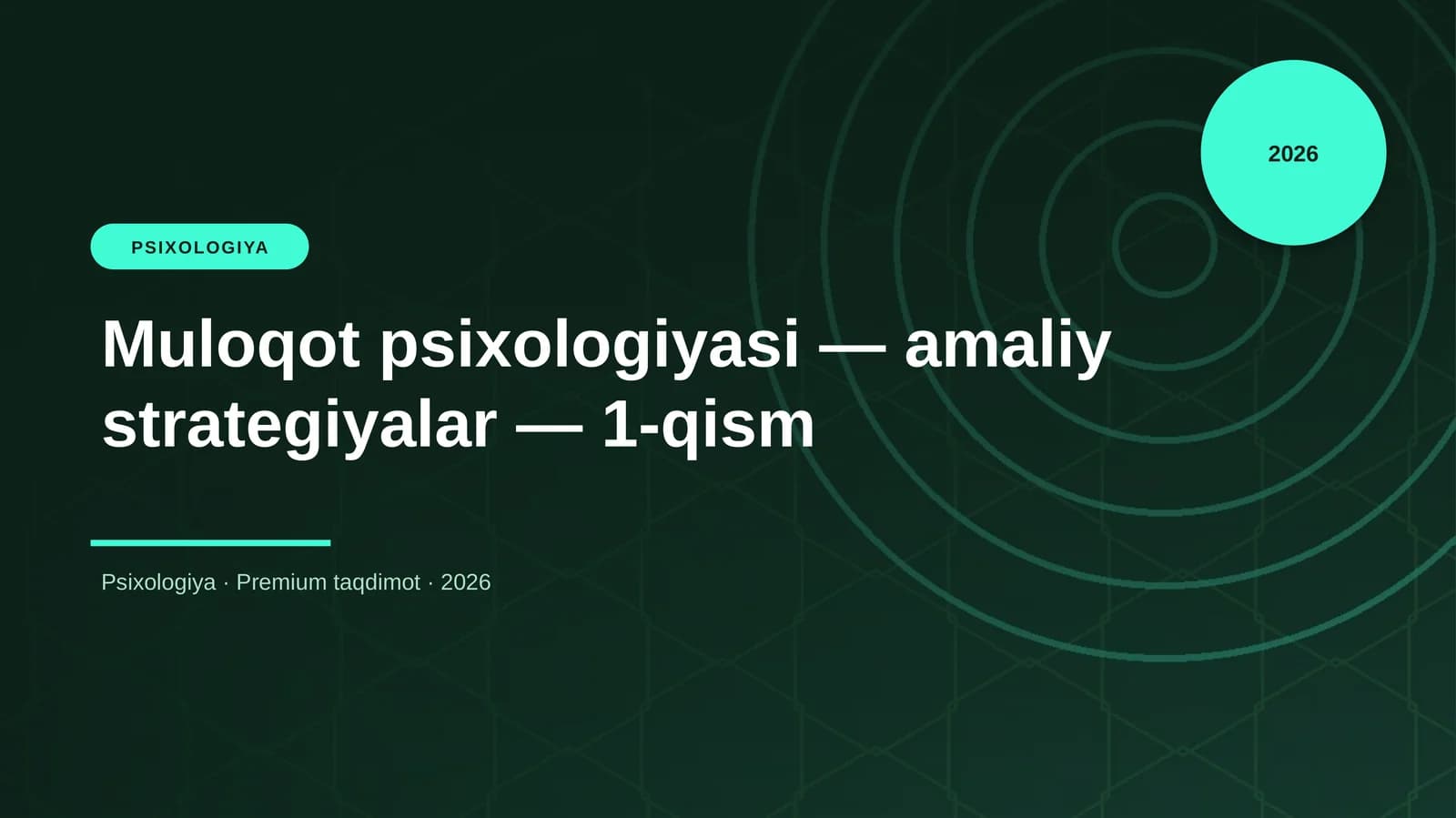Muloqot psixologiyasi — amaliy strategiyalar — 1-qism