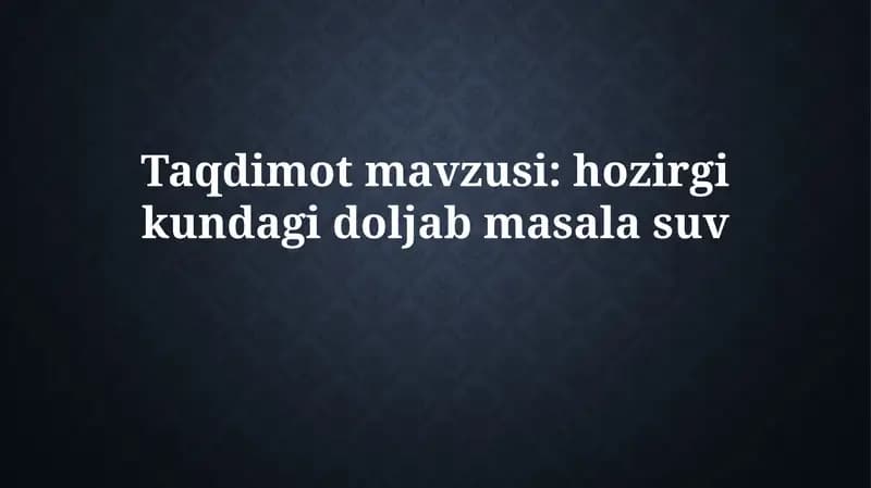 Suv tanqisligi