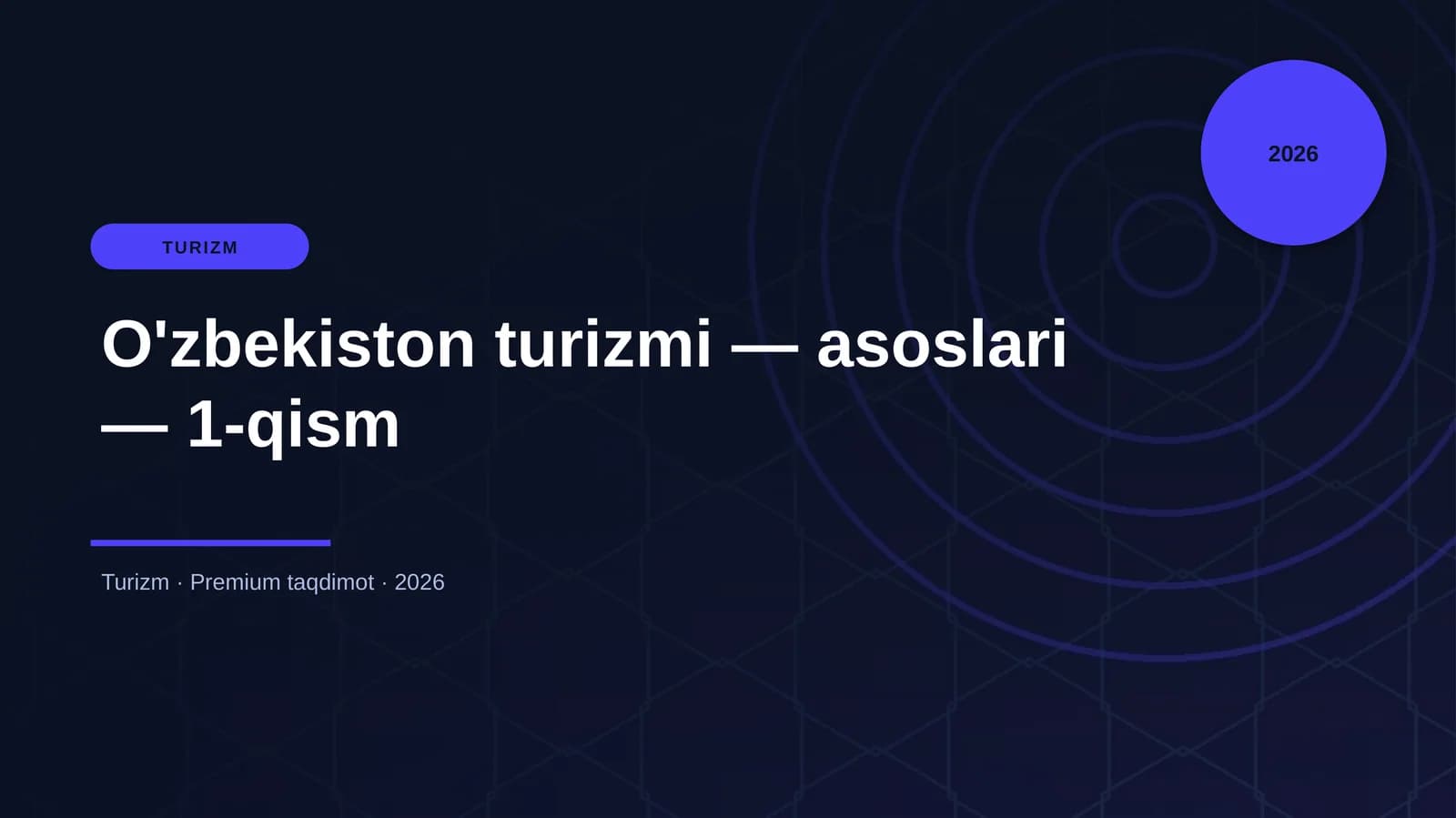 O'zbekiston turizmi — asoslari — 1-qism