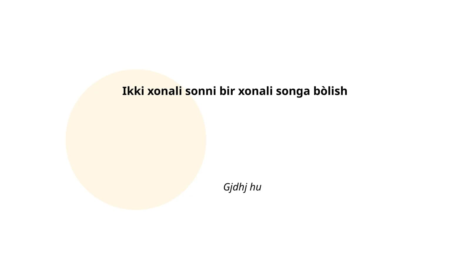Ikki xonali va bir xonali sonlar