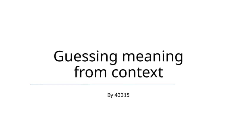 Contextual Guessing