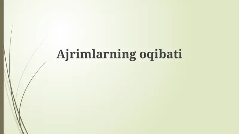 Ajrimlarningoqibati