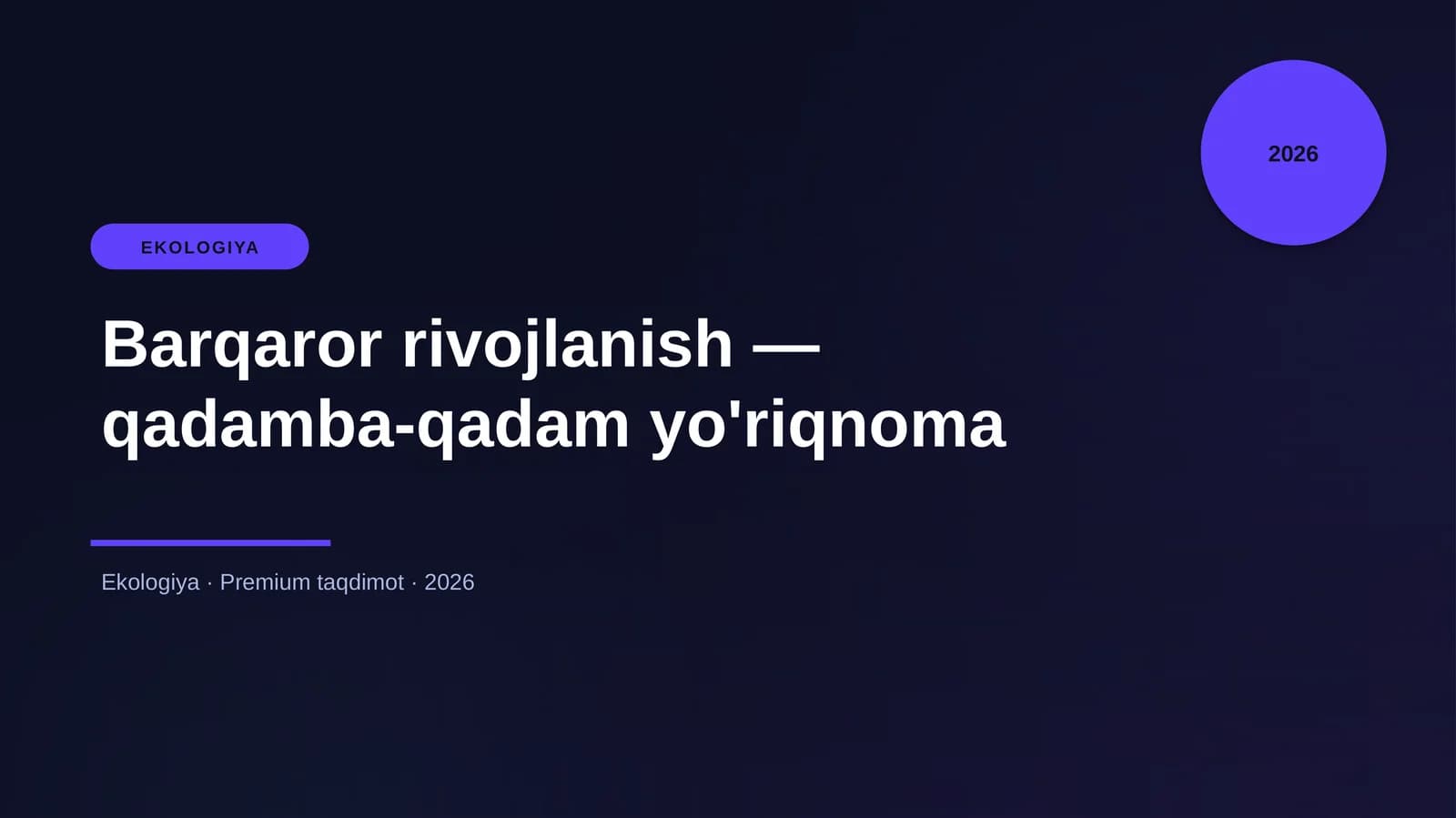 Barqaror rivojlanish — qadamba-qadam yo'riqnoma