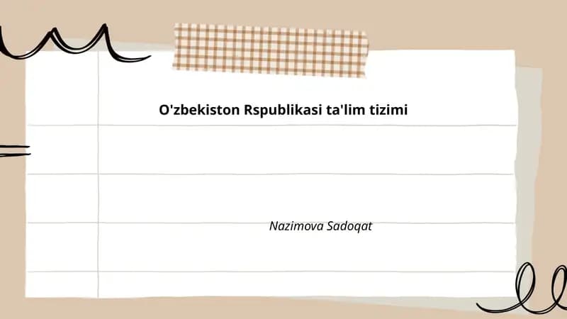 O'zbekiston Respublikasi ta'lim tizimi