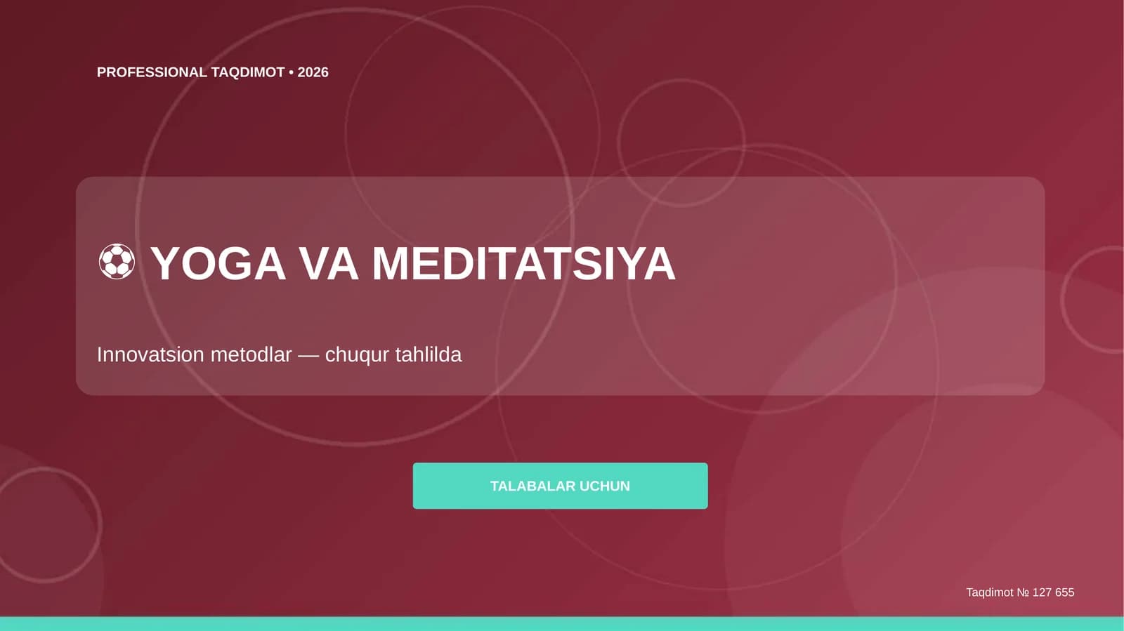 Yoga va meditatsiya: innovatsion metodlar (chuqur tahlilda)