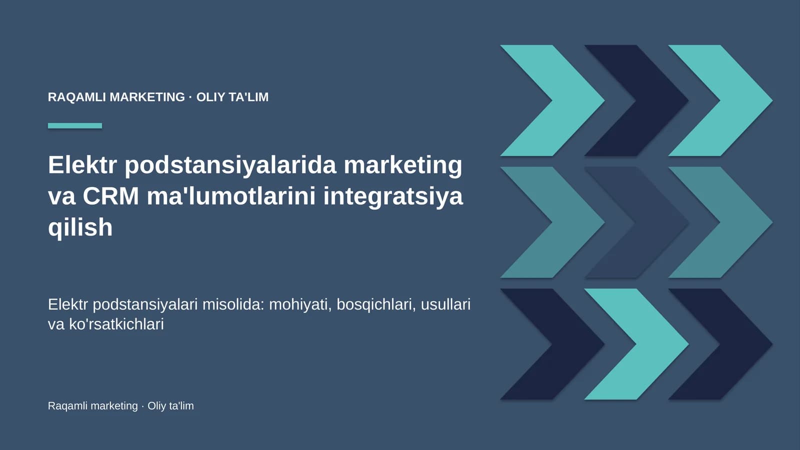 Elektr podstansiyalarida marketing va CRM ma'lumotlarini integratsiya qilish