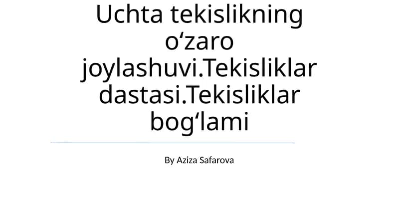 Tekisliklar Dastasi