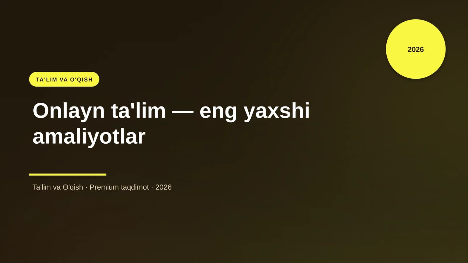 Onlayn ta'lim — eng yaxshi amaliyotlar