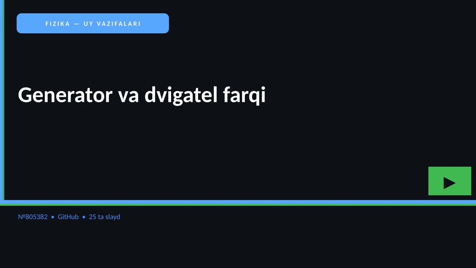 FIZIKA — UY VAZIFALARI