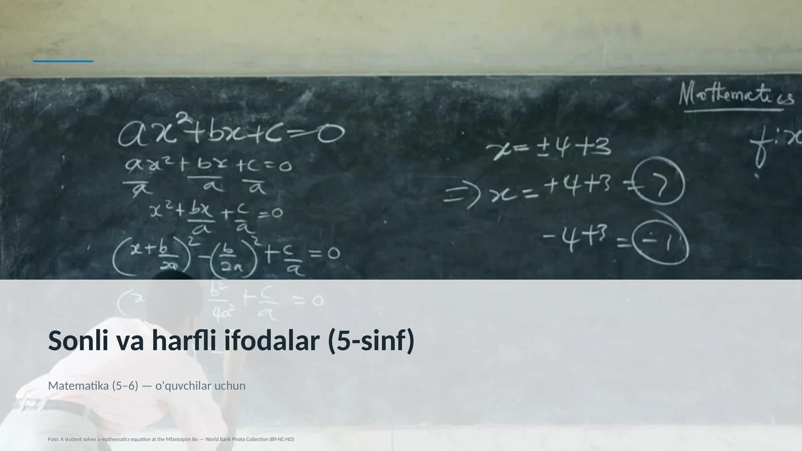 Sonli va harfli ifodalar (5-sinf)