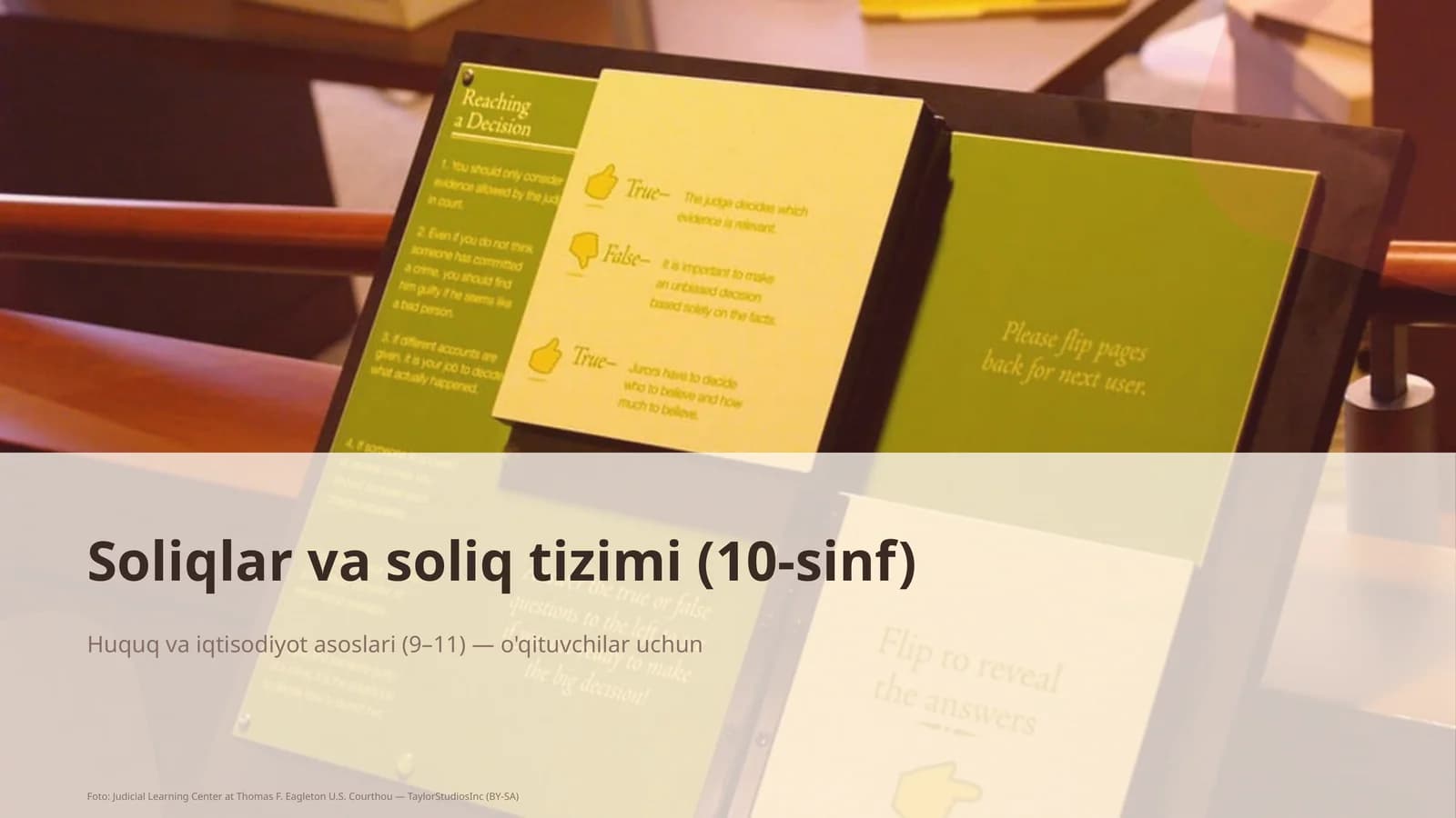 Huquq va iqtisodiyot asoslari (9–11) — o'qituvchilar uchun
