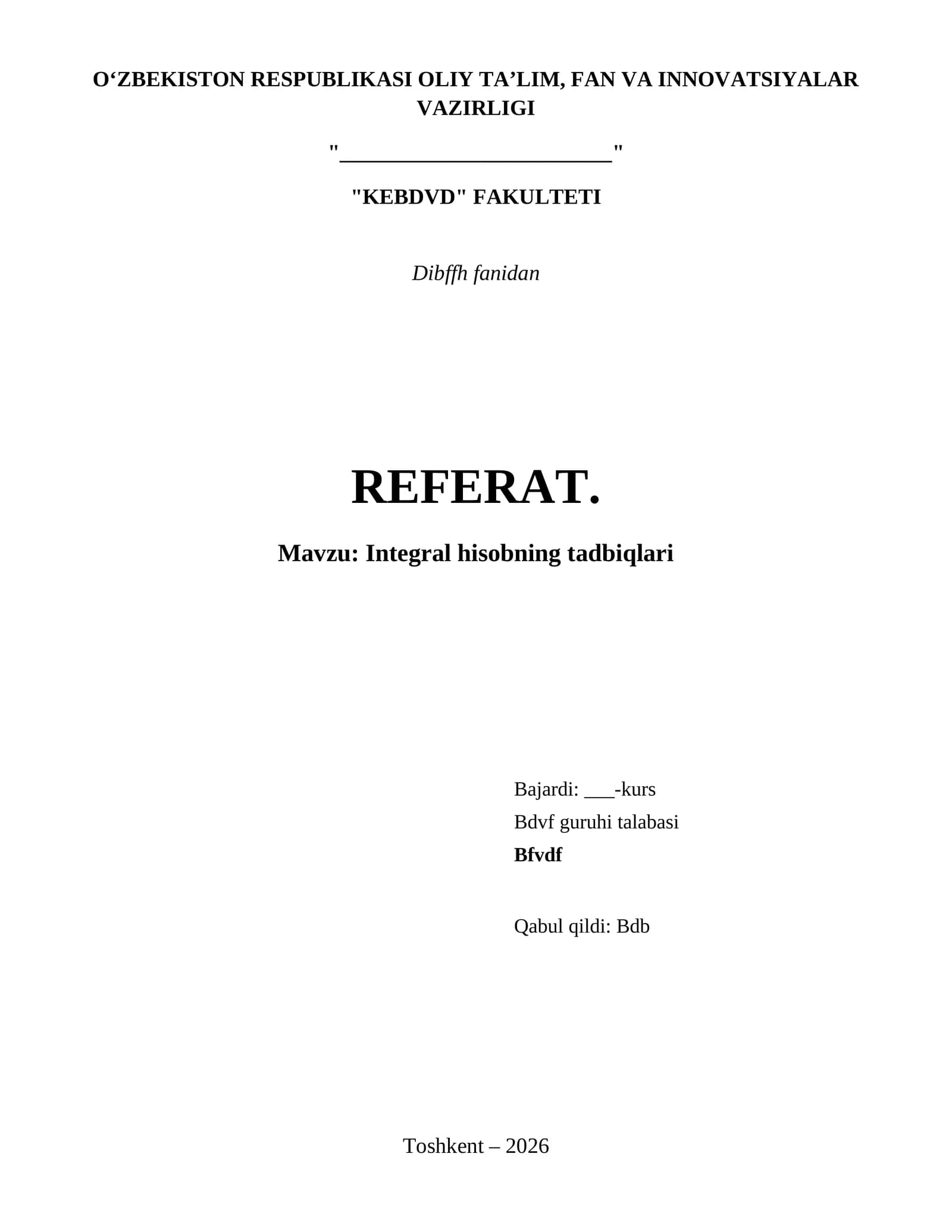 Integral hisobning tadbiqlari