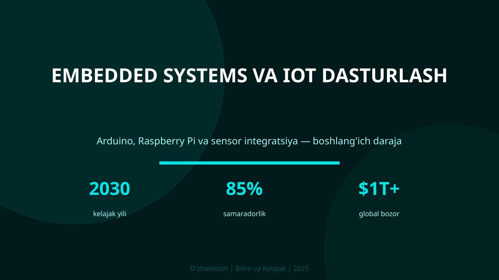 EMBEDDED SYSTEMS VA IOT DASTURLASH