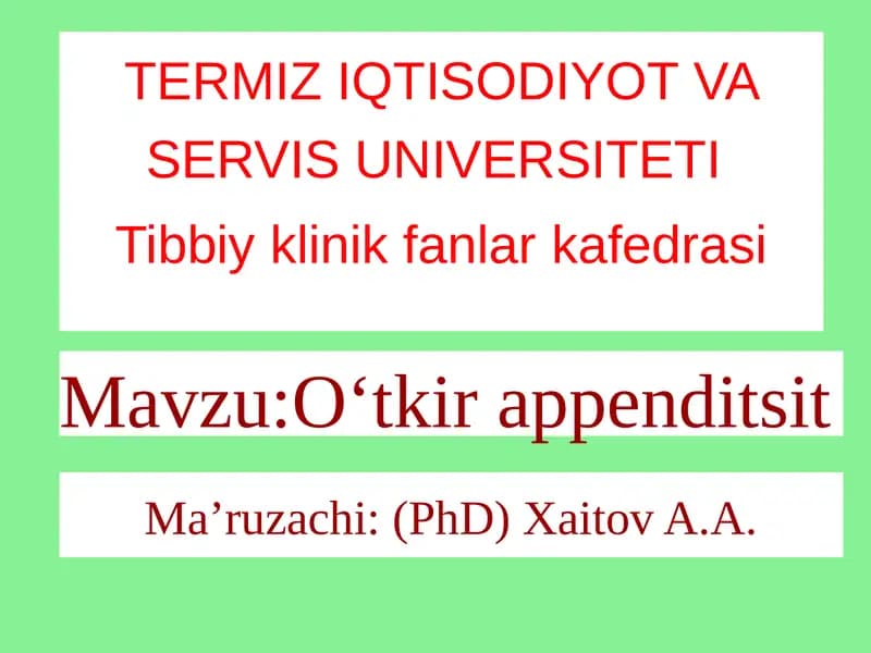 O‘tkirappenditsit