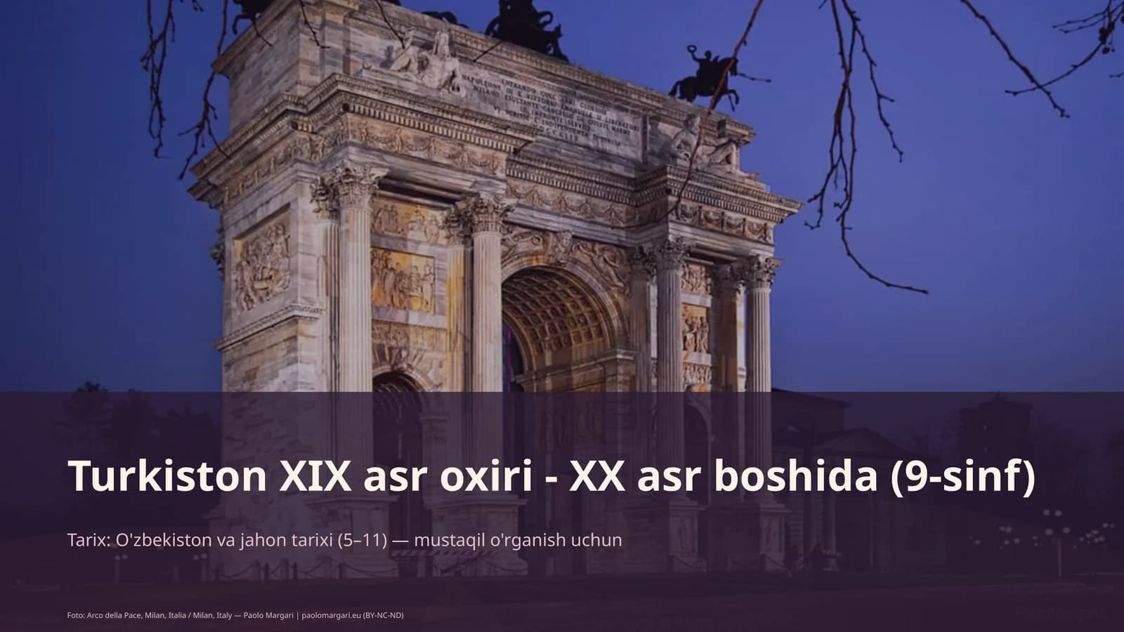Turkiston XIX asr oxiri - XX asr boshida (9-sinf)