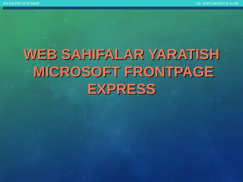 Microsoft FrontPage Express
