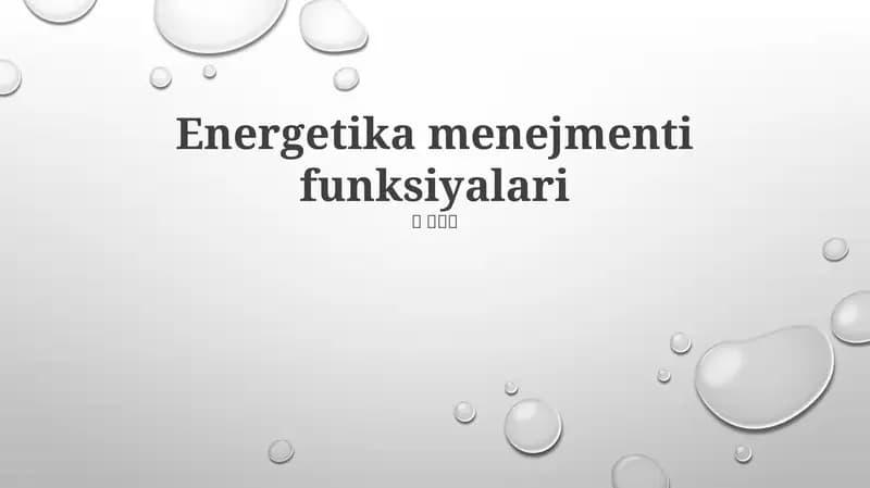 Energetika menejmenti funksiyalari