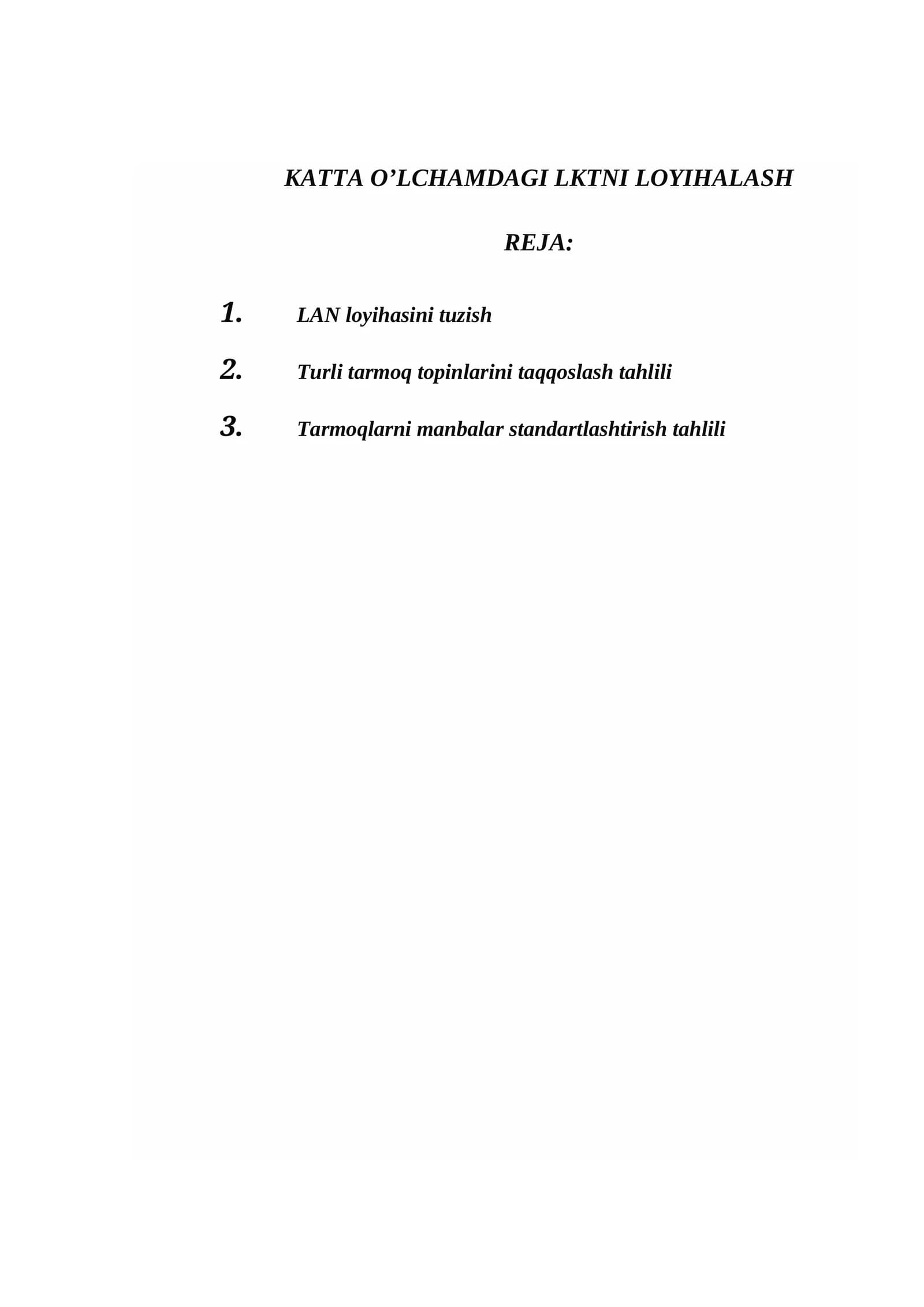 LAN loyihasi