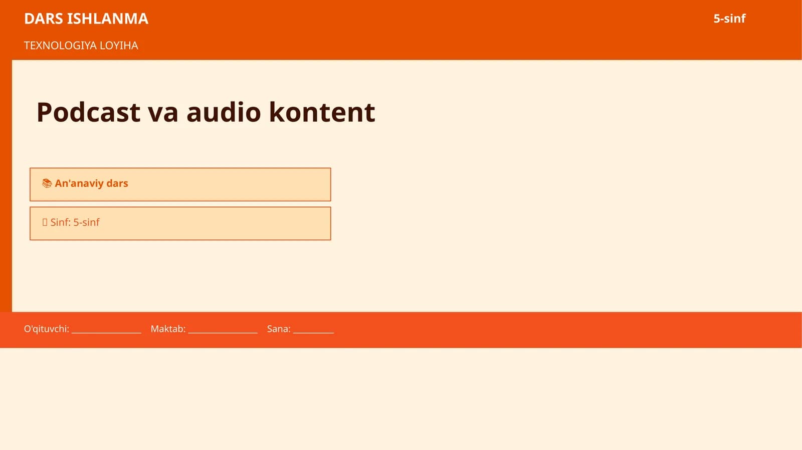 TEXNOLOGIYA LOYIHA - Podcast va audio kontent