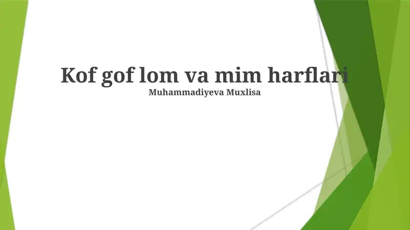 Kof gof lom va mim harflari