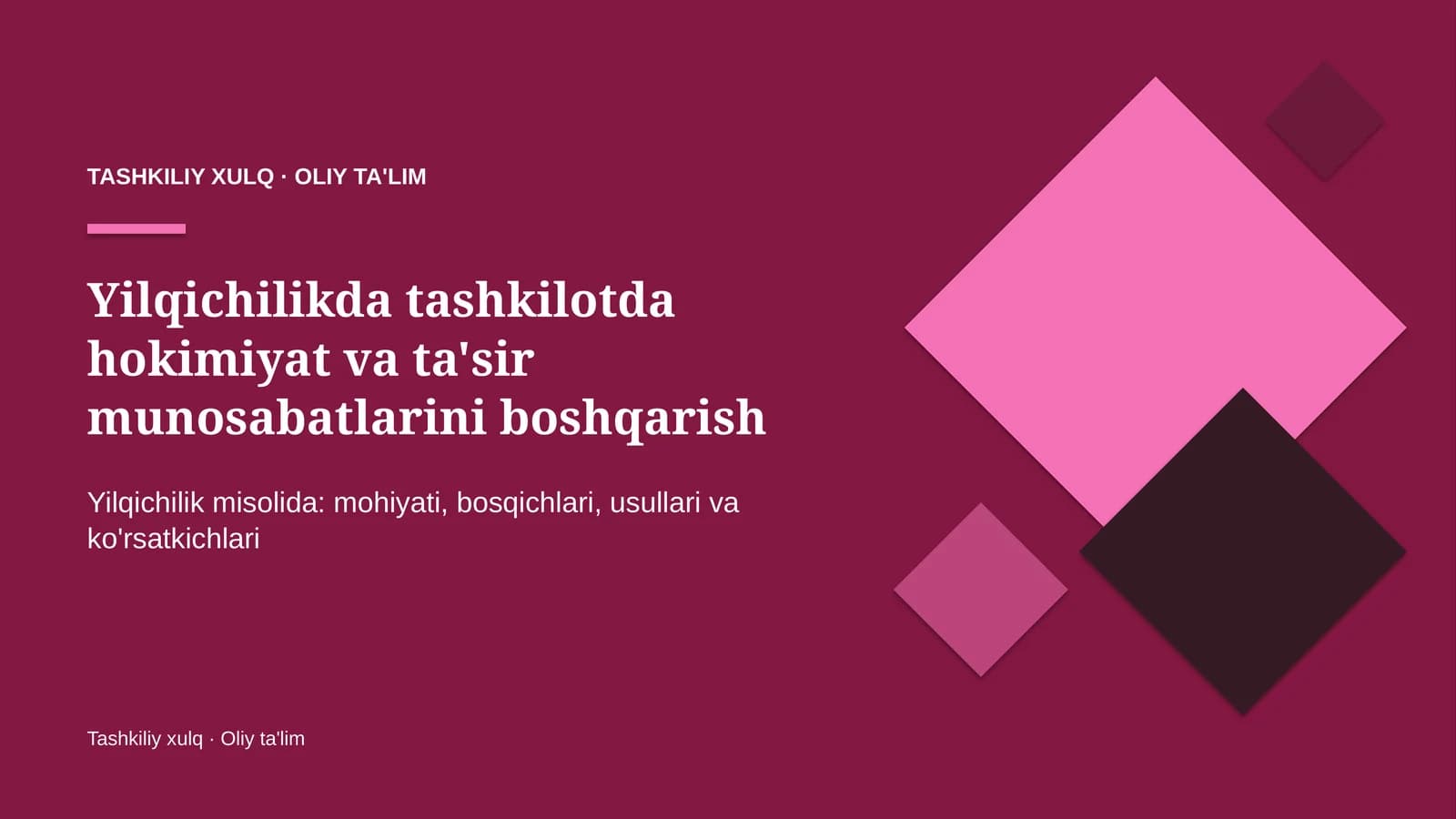 yilqichilikda tashkilotda hokimiyat va ta'sir munosabatlarini boshqarish 7250