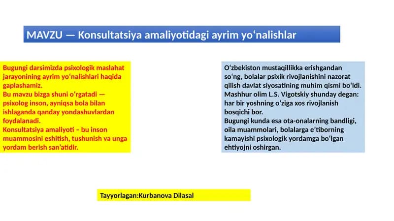 Konsultatsiya amaliyoti