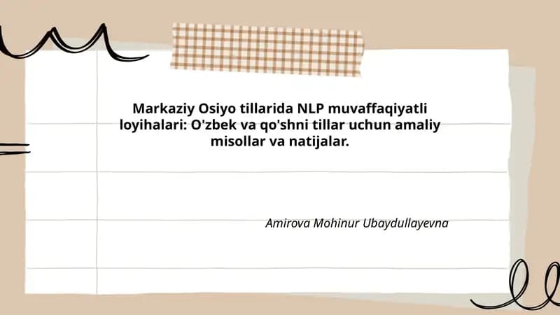 O'zbek tilida BERT va transformer modellarining tayyorlanishi va amaliy natijalari