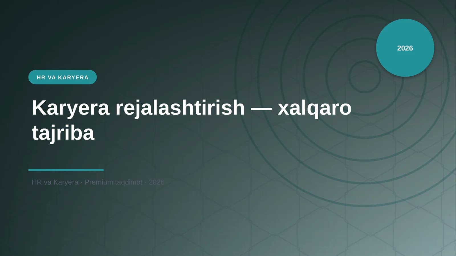 Karyera rejalashtirish — xalqaro tajriba